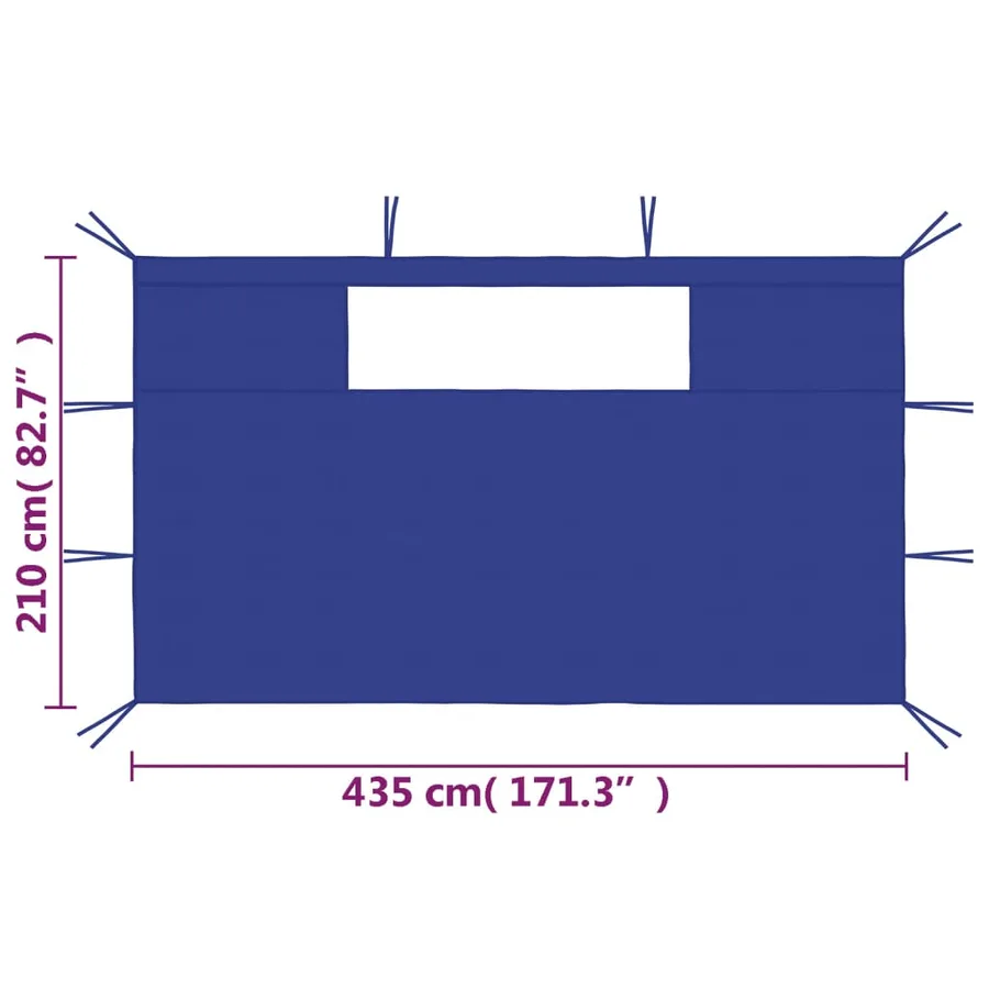 Parois latérales de belvédère avec fenêtres 2 pcs Bleu - 5