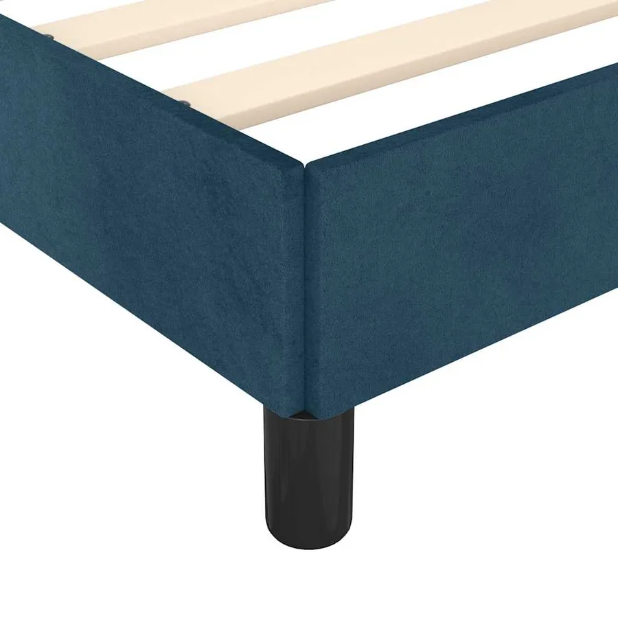 Cadre de lit sans matelas bleu foncé 200x200 cm velours - 9