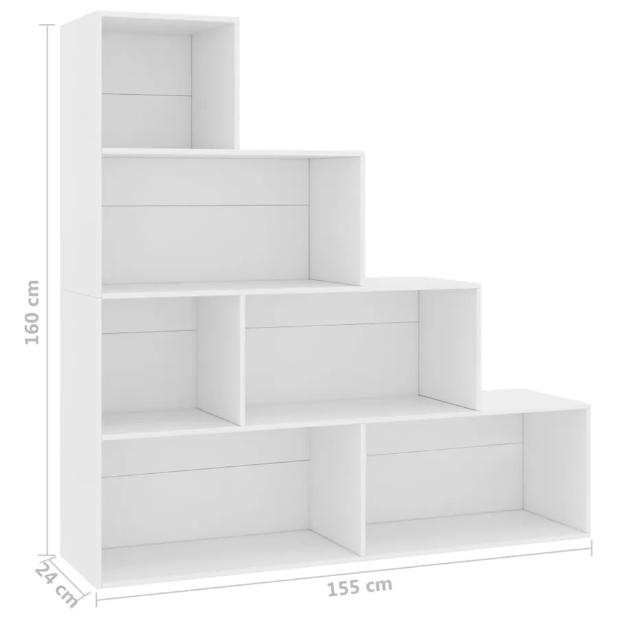 Bibliothèque/Cloison Blanc 155x24x160 cm Bois d'ingénierie - 6