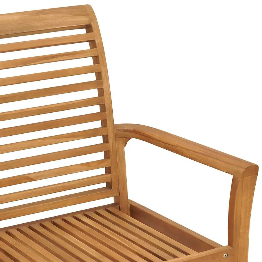 Banc de jardin avec coussin taupe 112 cm Bois de teck massif - 4
