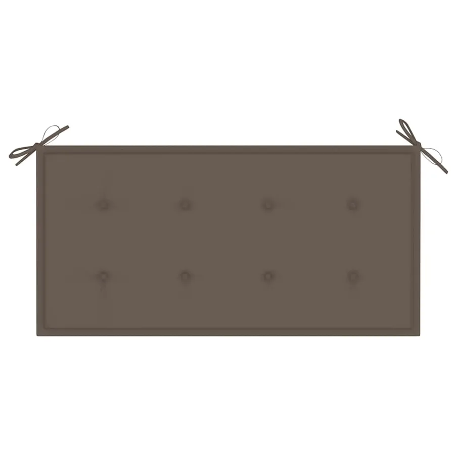 Banc de jardin avec coussin taupe 112 cm Bois de teck massif - 6