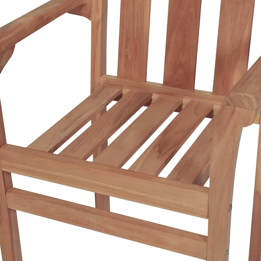Chaises de jardin empilables avec coussins lot de 4 Teck solide - 36