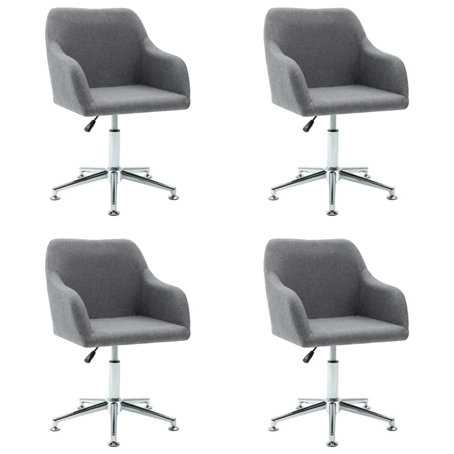 Chaises pivotantes à manger lot de 4 gris clair tissu - 2