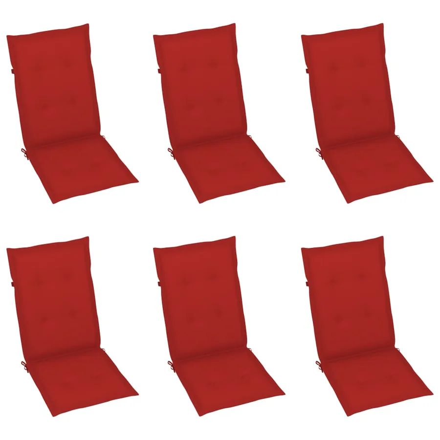 Chaises inclinables de jardin lot de 6 et coussins Bois acacia - 6