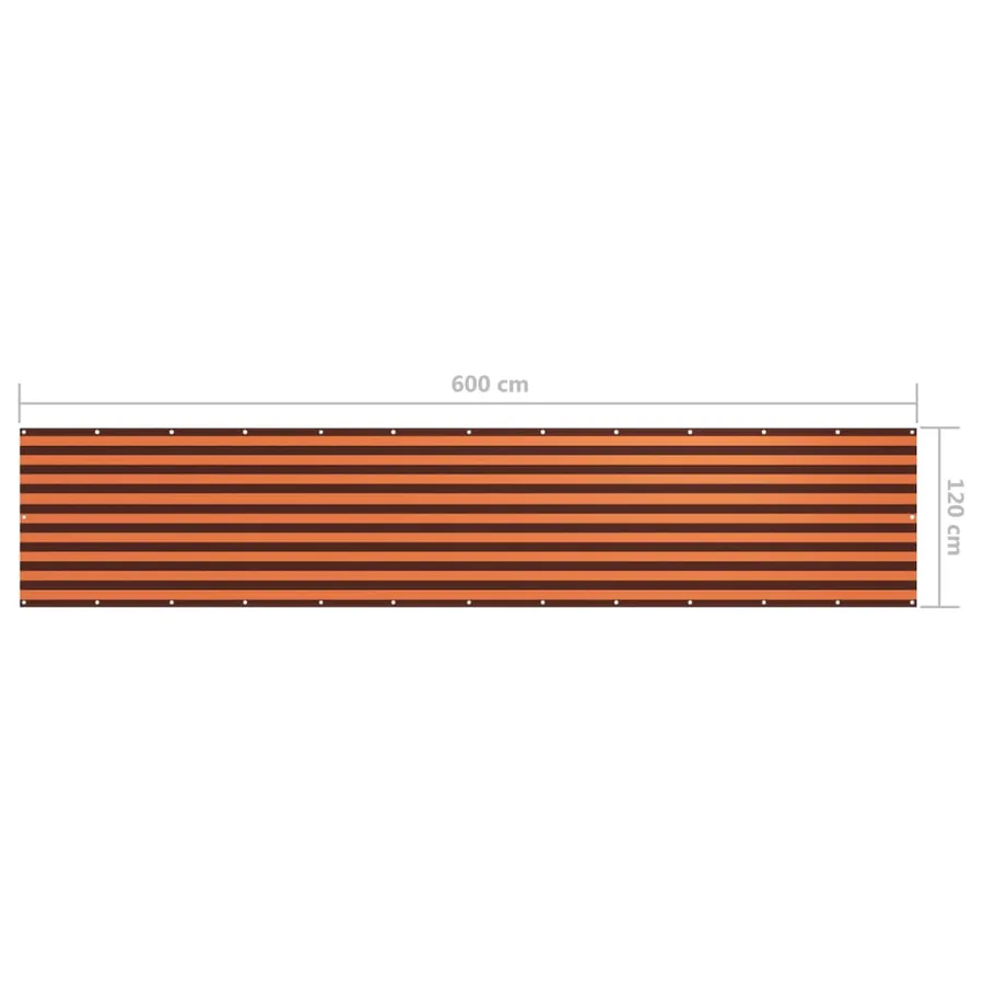 Écran de balcon Orange et marron 120x600 cm Tissu Oxford - 5