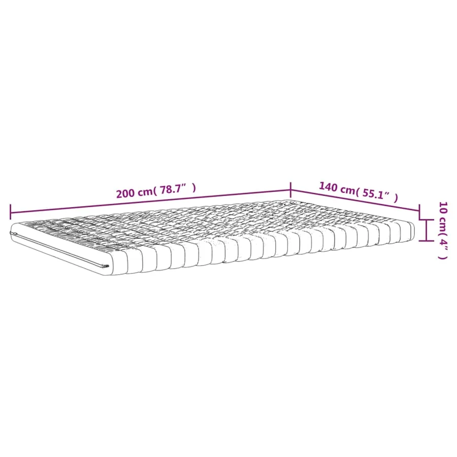 Matelas en mousse blanc 140x200 cm 7 zones dureté 20 ILD - 9