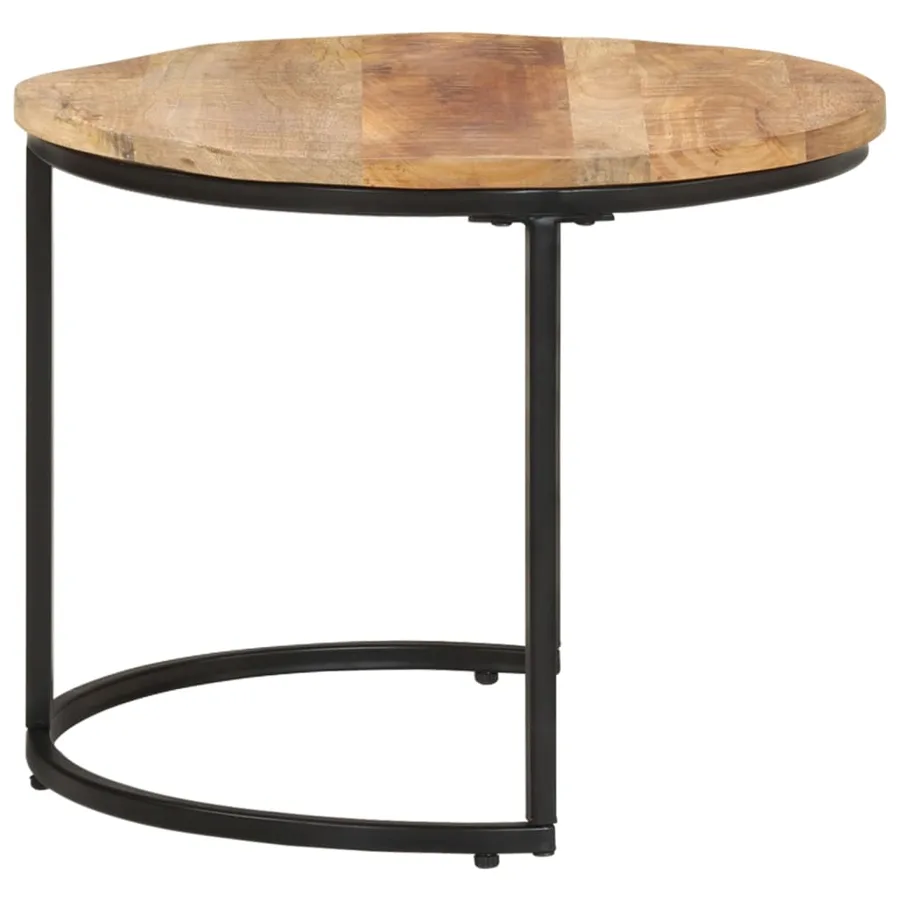 Tables gigognes 2 pcs Bois de manguier brut - 3