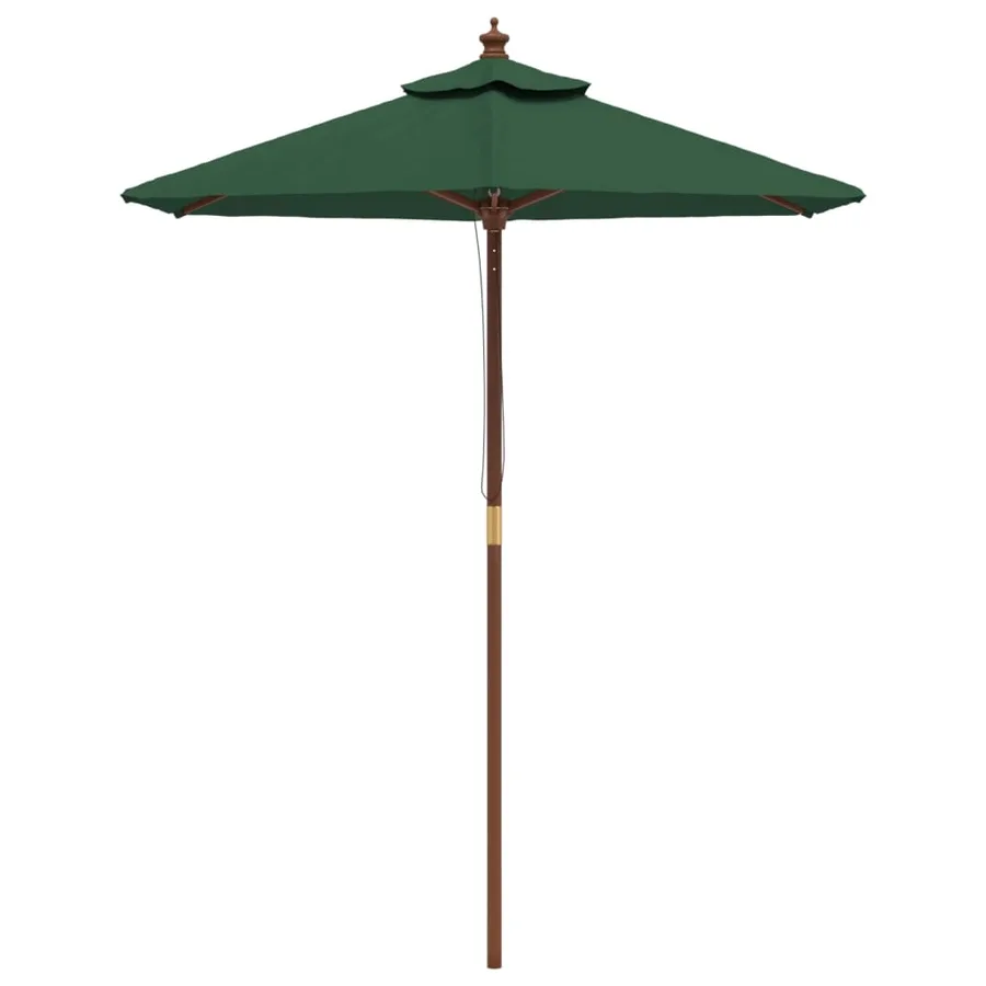 Parasol de jardin avec mât en bois vert 196x231 cm - 3