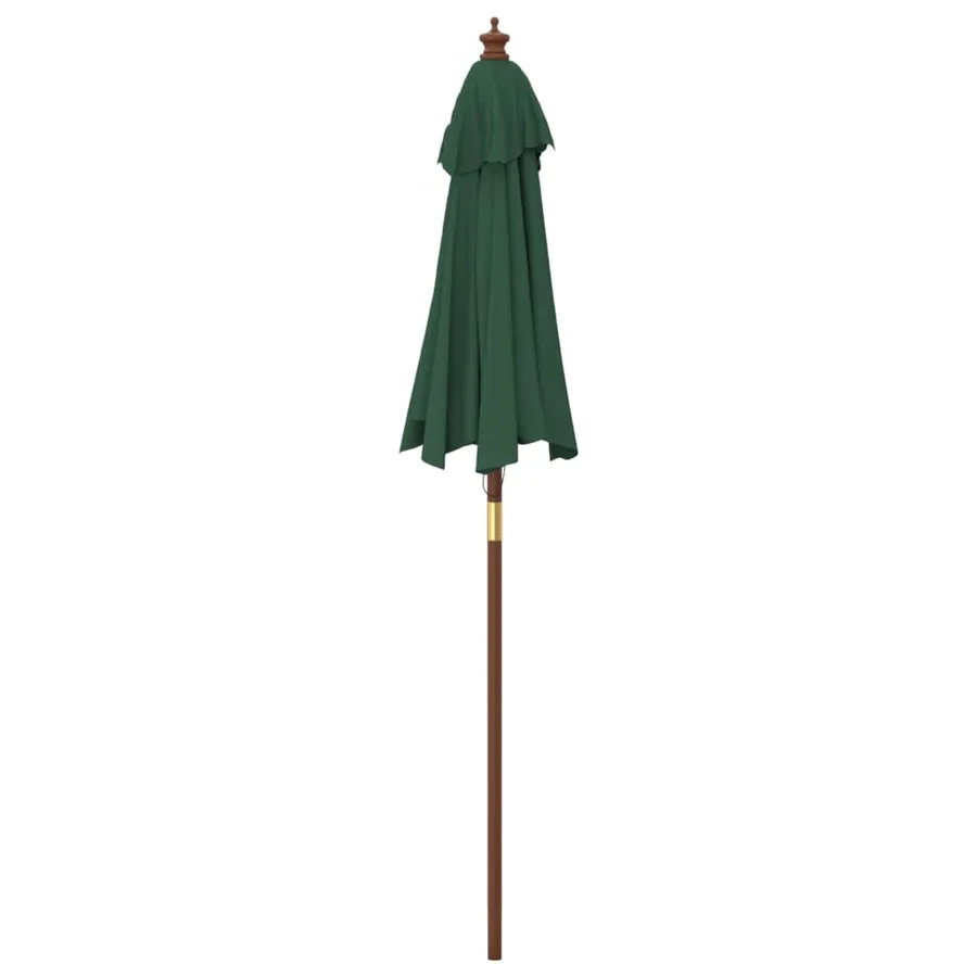 Parasol de jardin avec mât en bois vert 196x231 cm - 5