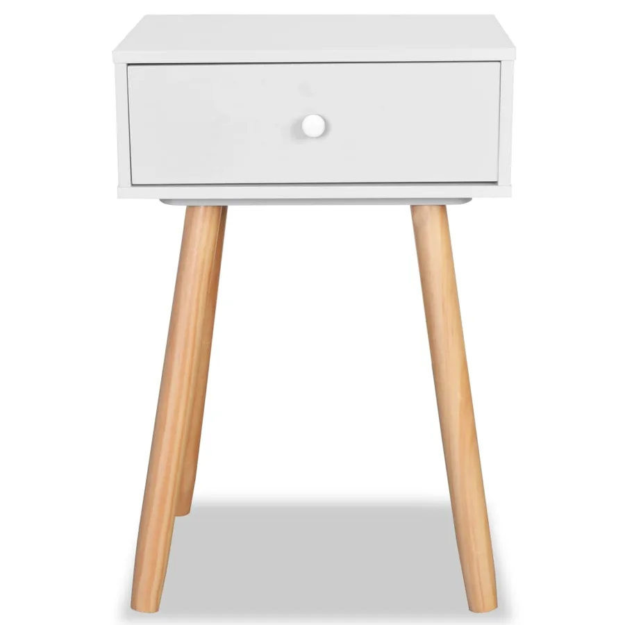 Table de chevet 2 pcs Bois de pin massif 40 x 30 x 61 cm Blanc - 4