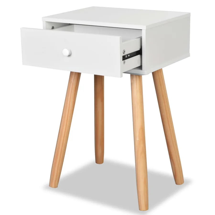 Table de chevet 2 pcs Bois de pin massif 40 x 30 x 61 cm Blanc - 5