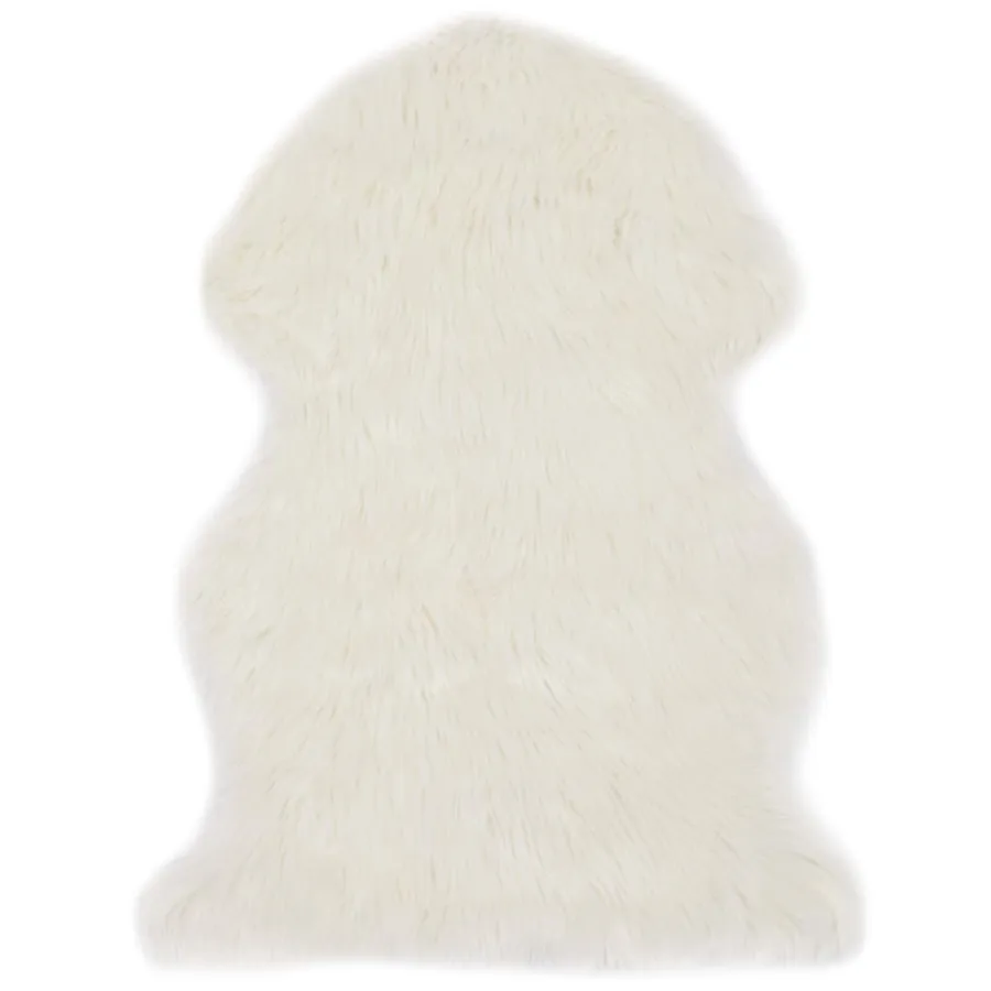 Tapis 60 x 90 cm Peau de mouton synthétique Blanc
