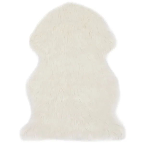 Tapis 60 x 90 cm Peau de mouton synthétique Blanc
