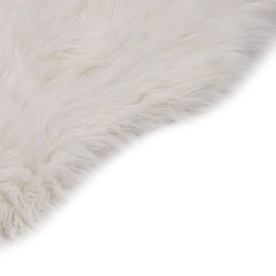 Tapis 60 x 90 cm Peau de mouton synthétique Blanc - 2