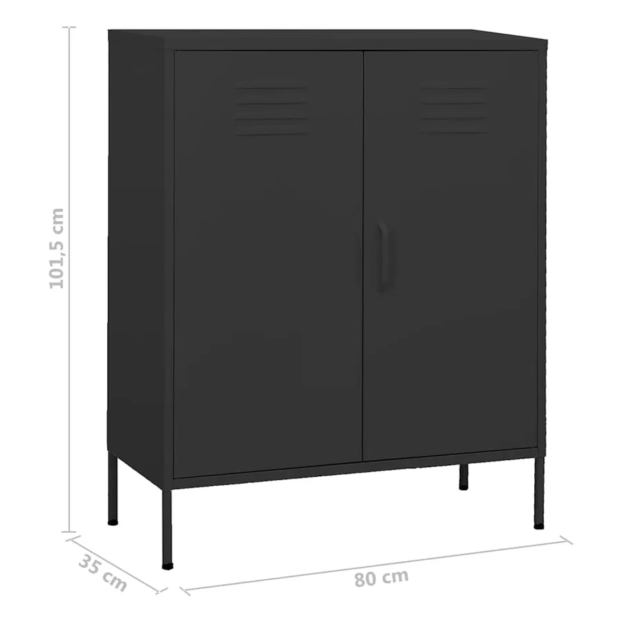 Armoire de rangement Anthracite 80x35x101,5 cm Acier - 9