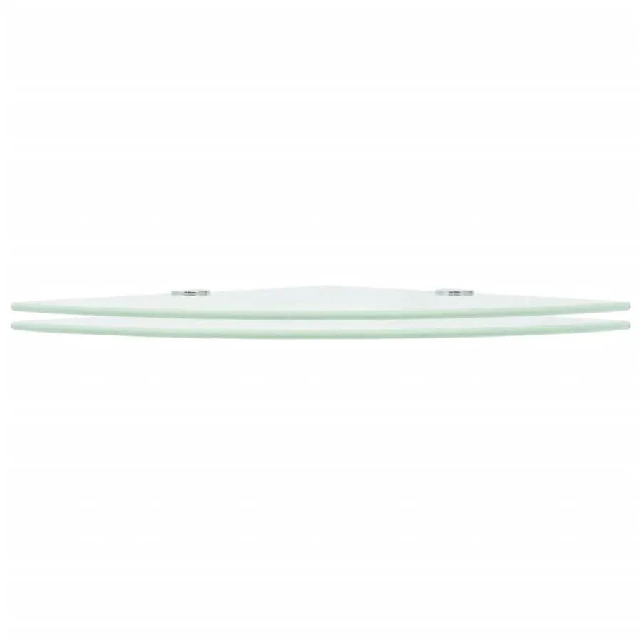 Étagères d'angle 2 pcs et supports chromés Verre Blanc 35x35 cm - 2