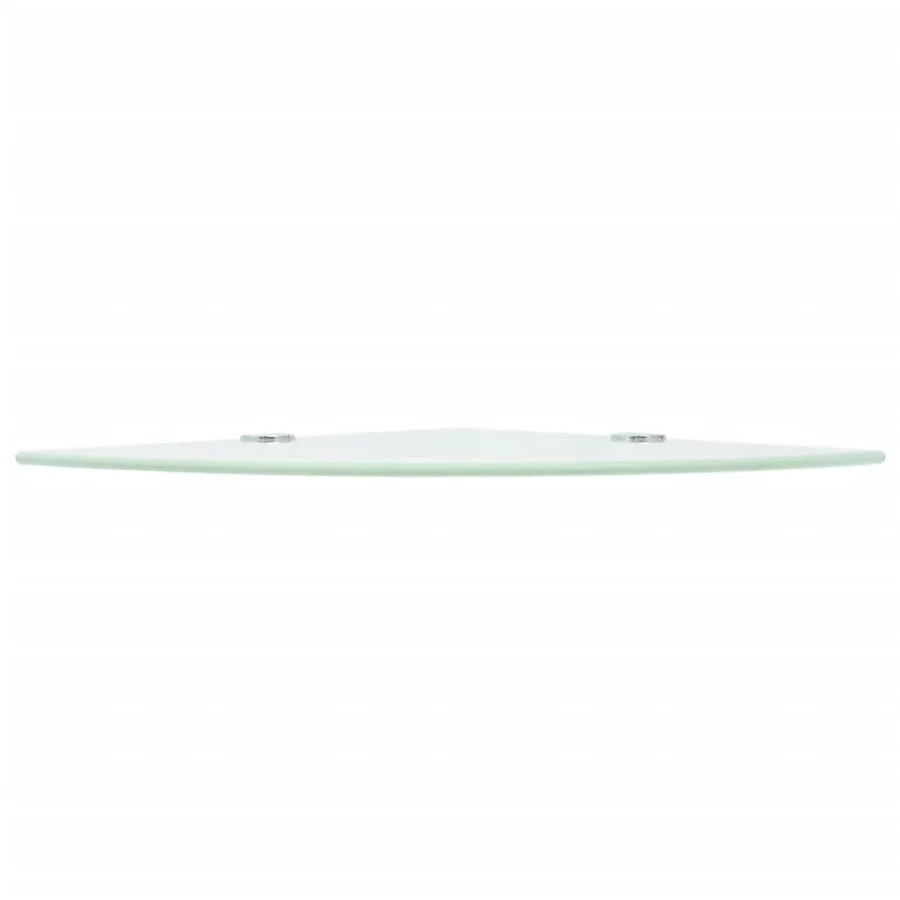 Étagères d'angle 2 pcs et supports chromés Verre Blanc 35x35 cm - 4