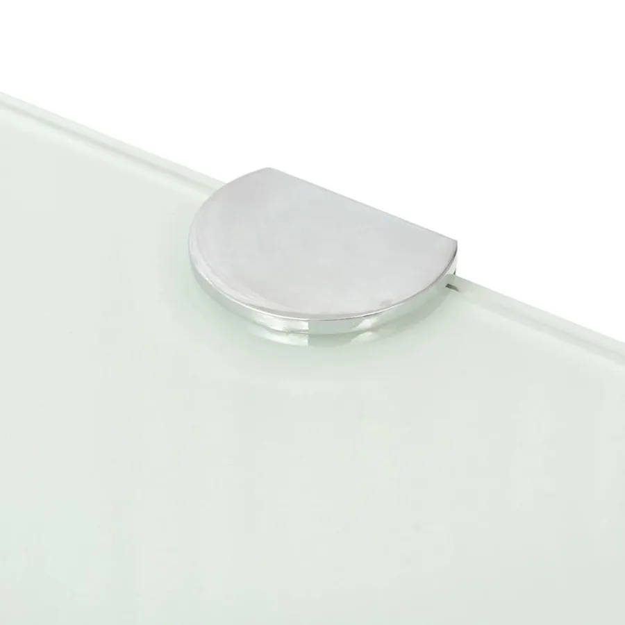 Étagères d'angle 2 pcs et supports chromés Verre Blanc 35x35 cm - 6