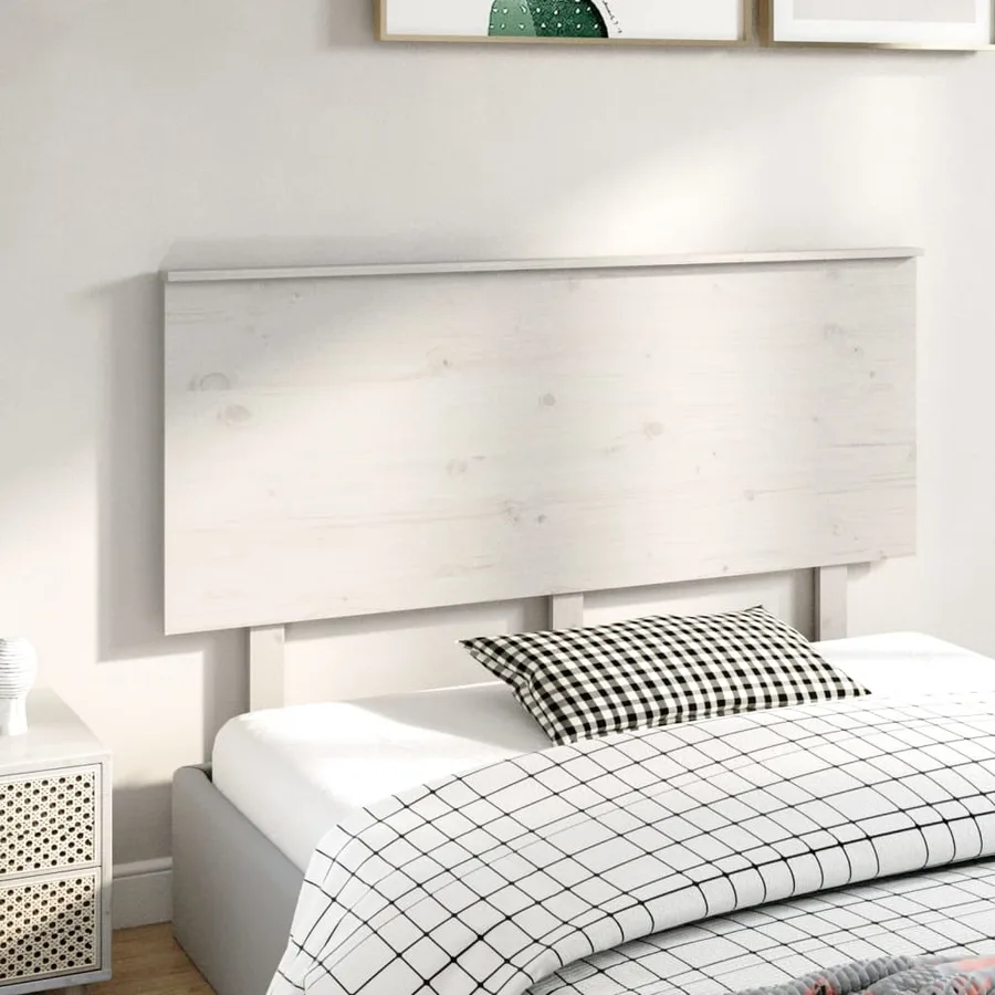 Tête de lit Blanc 144x6x82,5 cm Bois massif de pin - 4