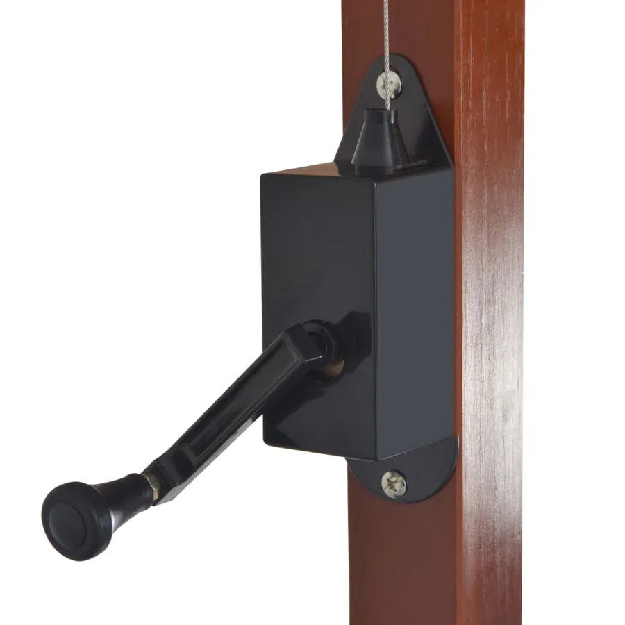 Parasol de jardin en porte-à-faux avec mât en bois taupe - 5