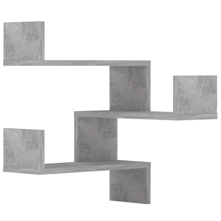 Étagères murales d'angle 2 pcs Gris béton Bois d’ingénierie - 2