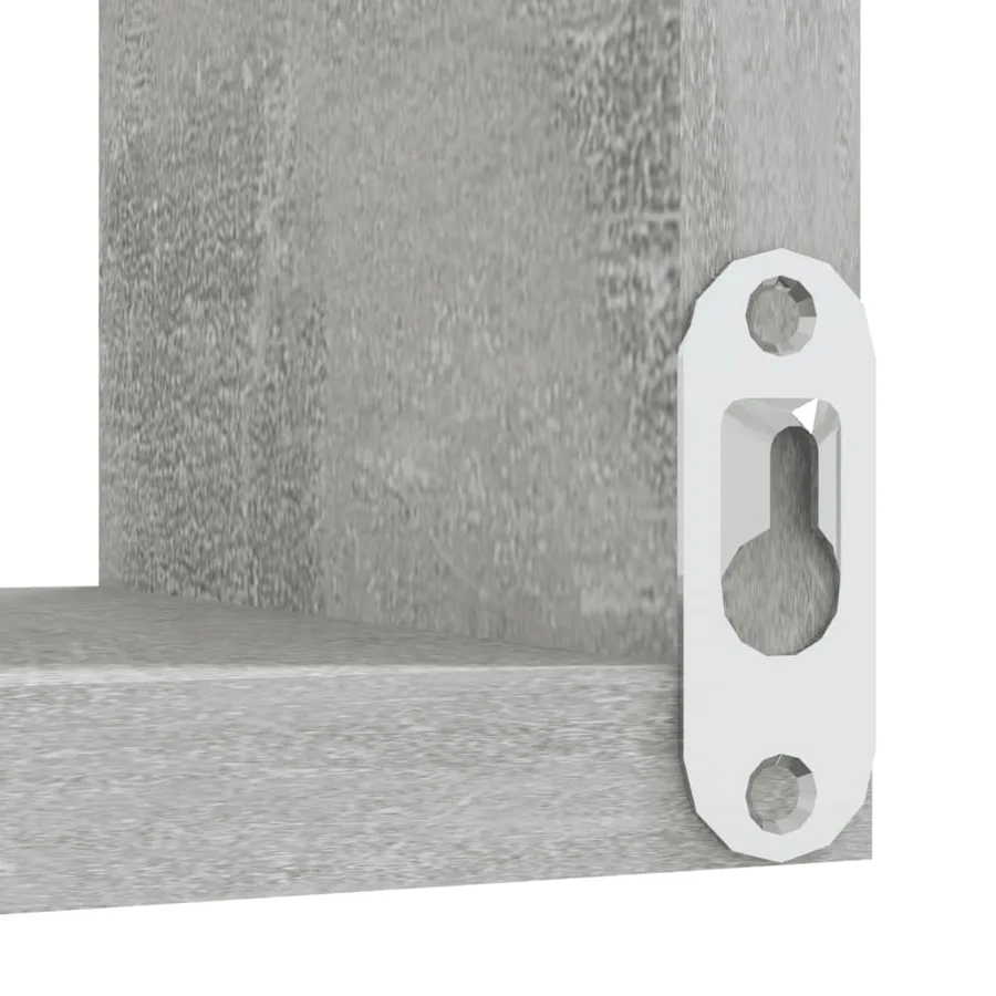 Étagères murales d'angle 2 pcs Gris béton Bois d’ingénierie - 7