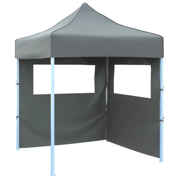 Tente de réception pliable avec 2 parois 2x2 m Acier Anthracite