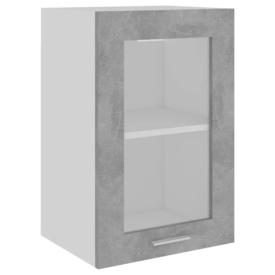 Vitrine suspendue "Lyon" Gris béton 40 x 31 x 60 cm Bois d'ingénierie - 2