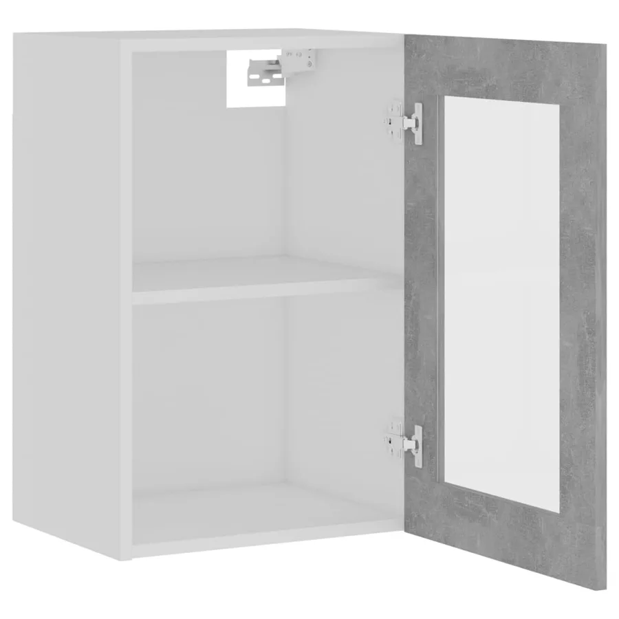 Vitrine suspendue "Lyon" Gris béton 40 x 31 x 60 cm Bois d'ingénierie - 5