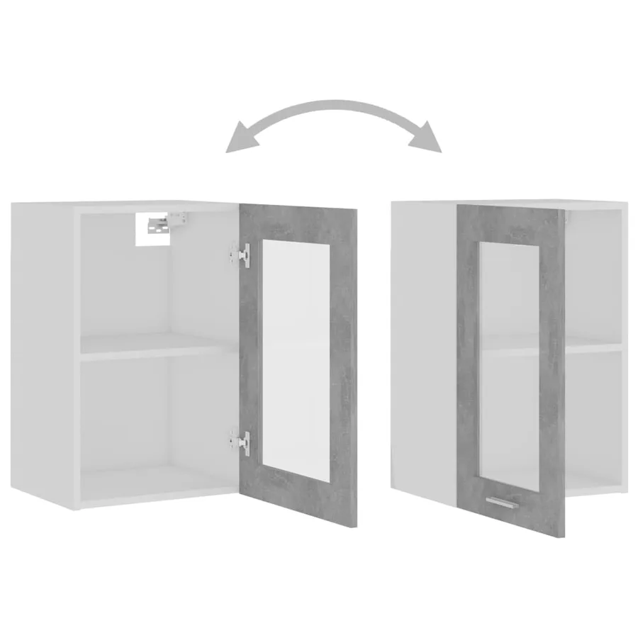 Vitrine suspendue "Lyon" Gris béton 40 x 31 x 60 cm Bois d'ingénierie - 6