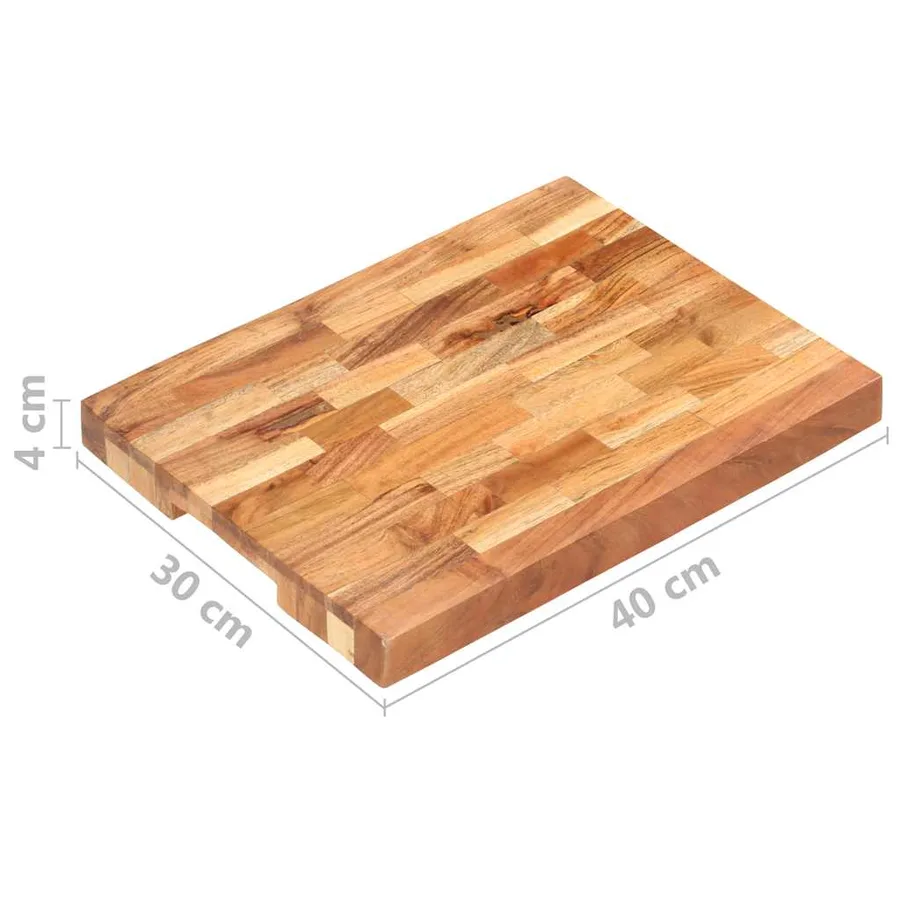 Planche à découper 40x30x4 cm Bois d'acacia massif - 7