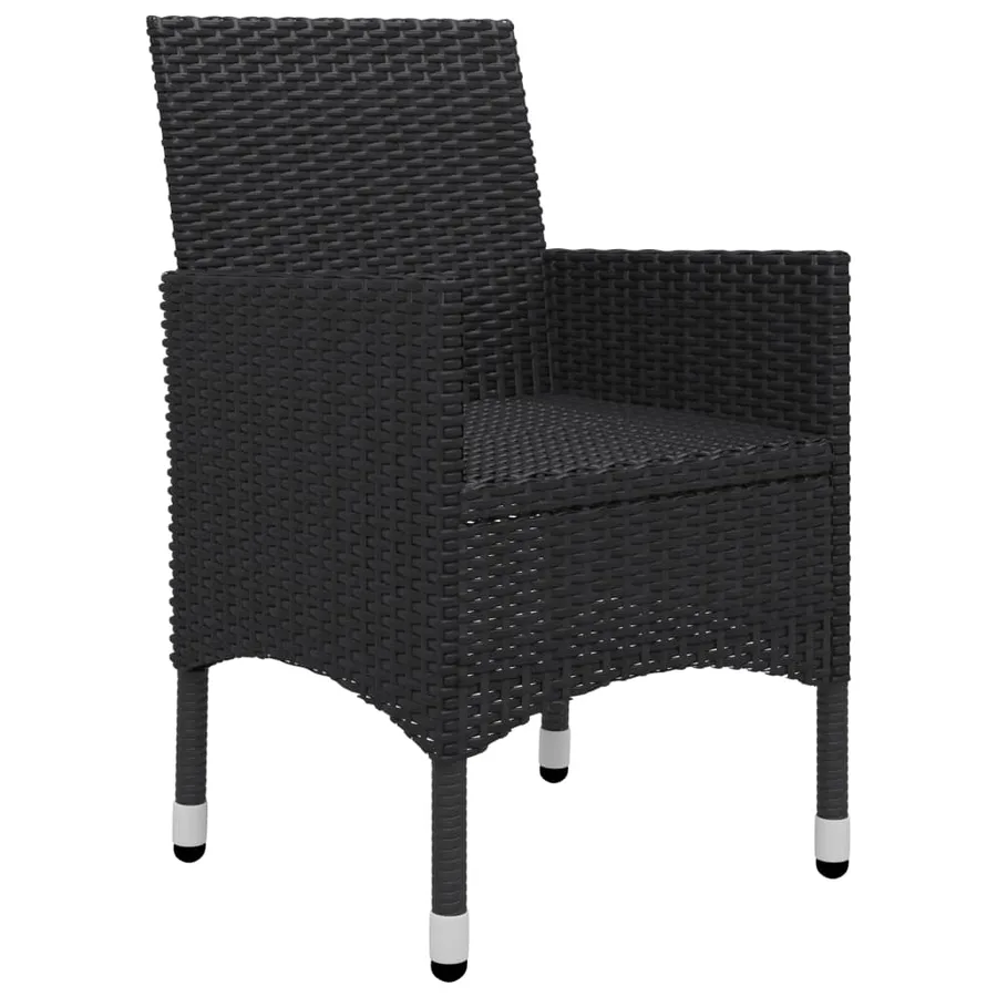 Ensemble à manger de jardin 3 pcs Noir - 6