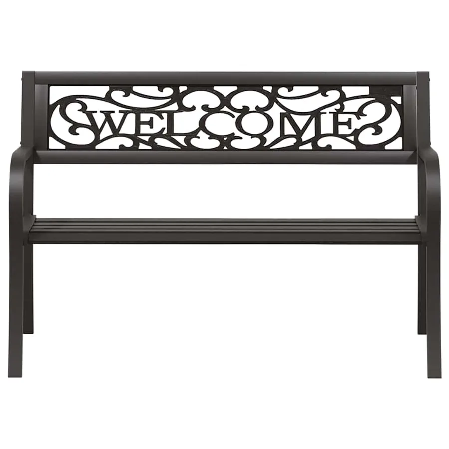 Banc de jardin 125 cm Acier Noir - 3