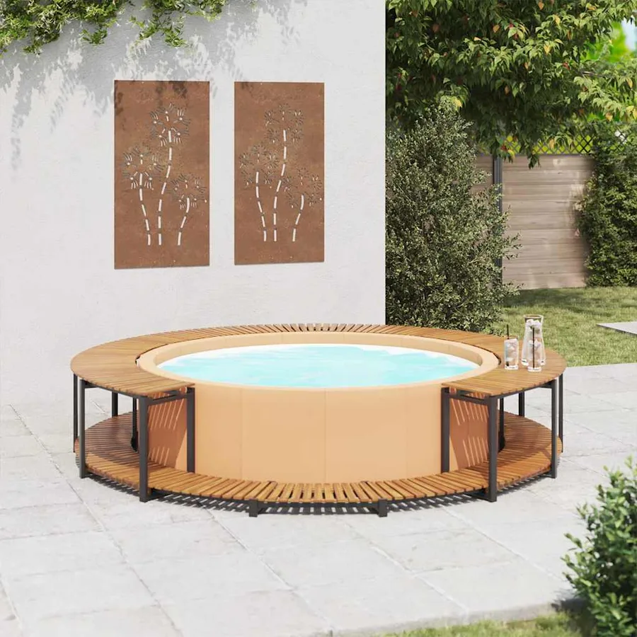 Cadre de spa 273x53 cm bois d'acacia massif - 3