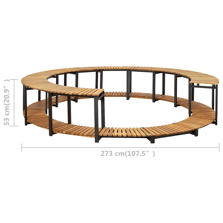 Cadre de spa 273x53 cm bois d'acacia massif - 8
