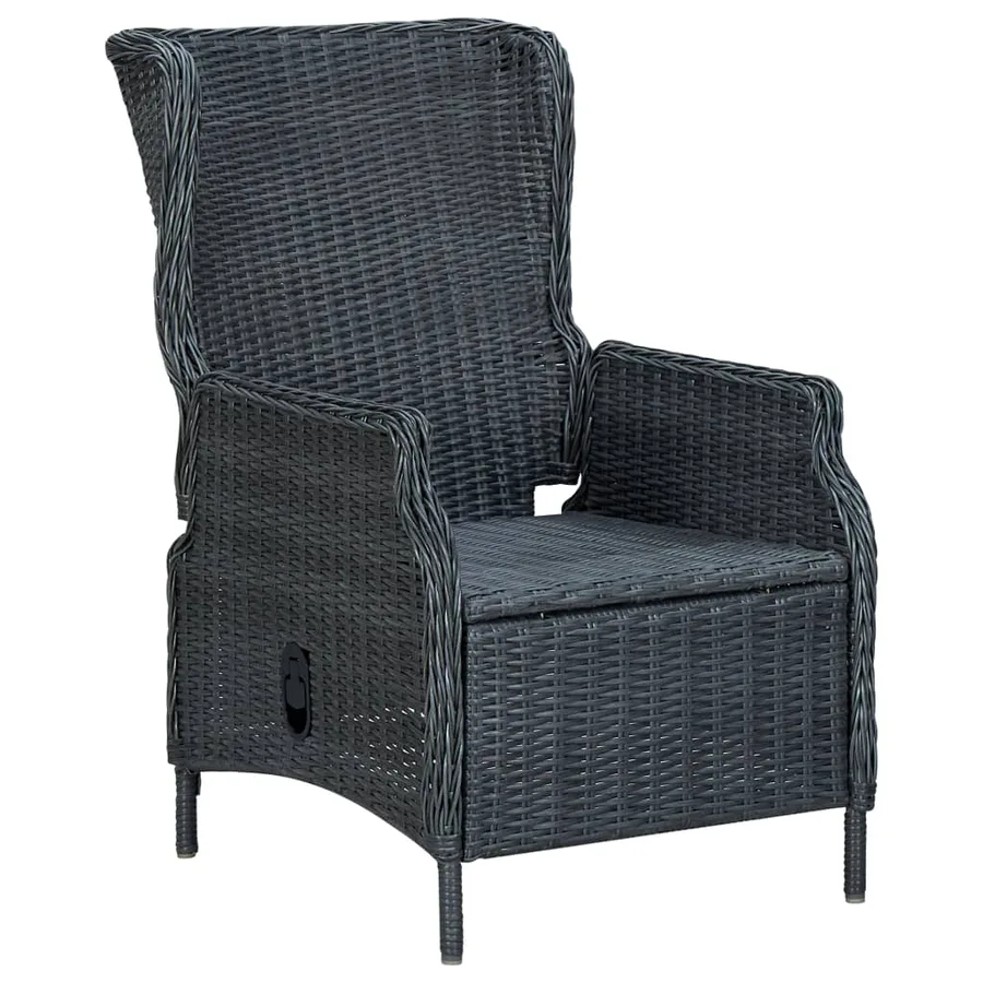 Ensemble à manger de jardin 3 pcs Gris foncé - 8