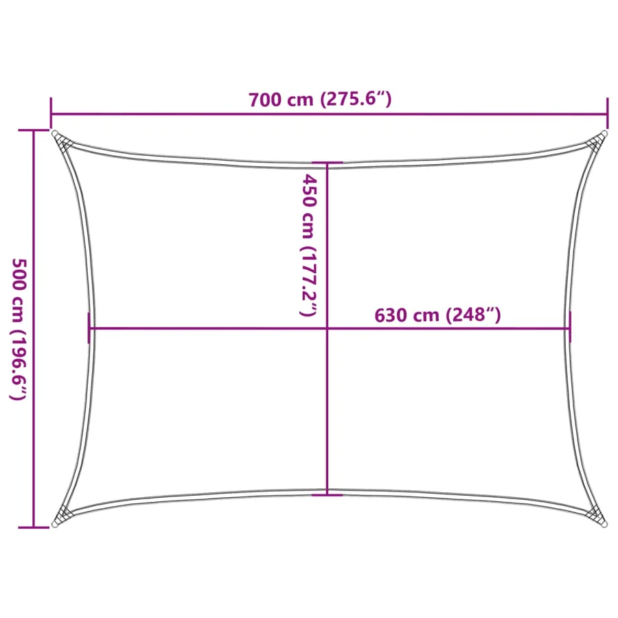 Voile d'ombrage 160 g/m² Crème 5x7 m PEHD - 10