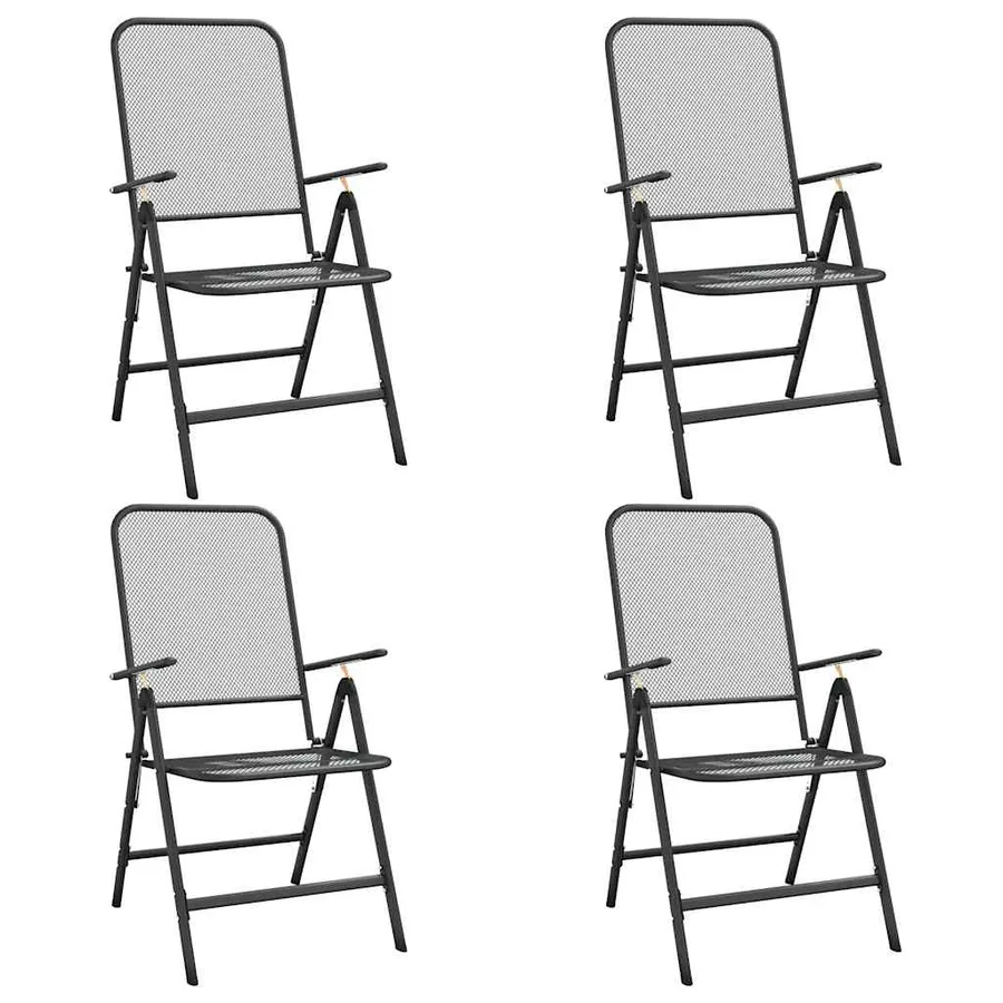 Ensemble à manger de jardin 5 pcs Maille Métal Anthracite - 7