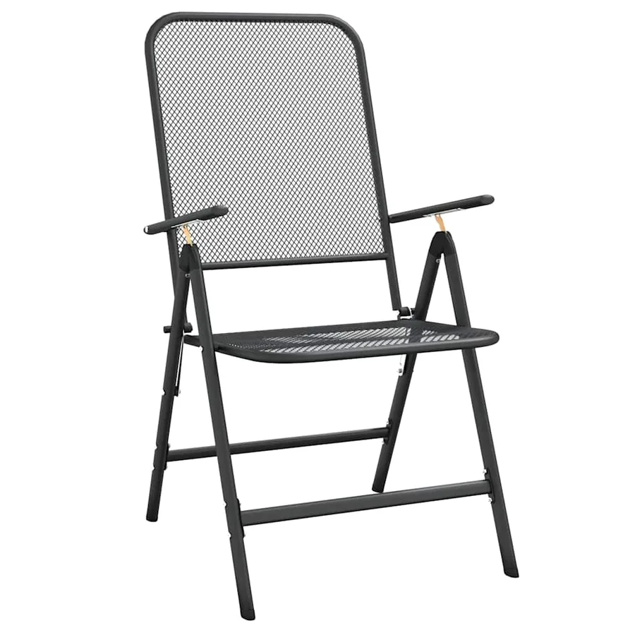 Ensemble à manger de jardin 5 pcs Maille Métal Anthracite - 8