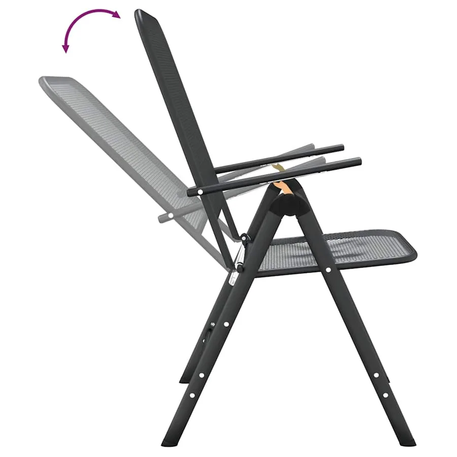 Ensemble à manger de jardin 5 pcs Maille Métal Anthracite - 9