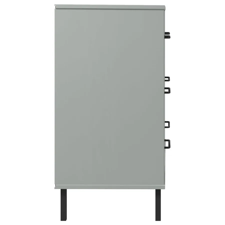 Buffet avec 3 tiroirs Gris 77x40x79,5 cm Bois massif OSLO - 6