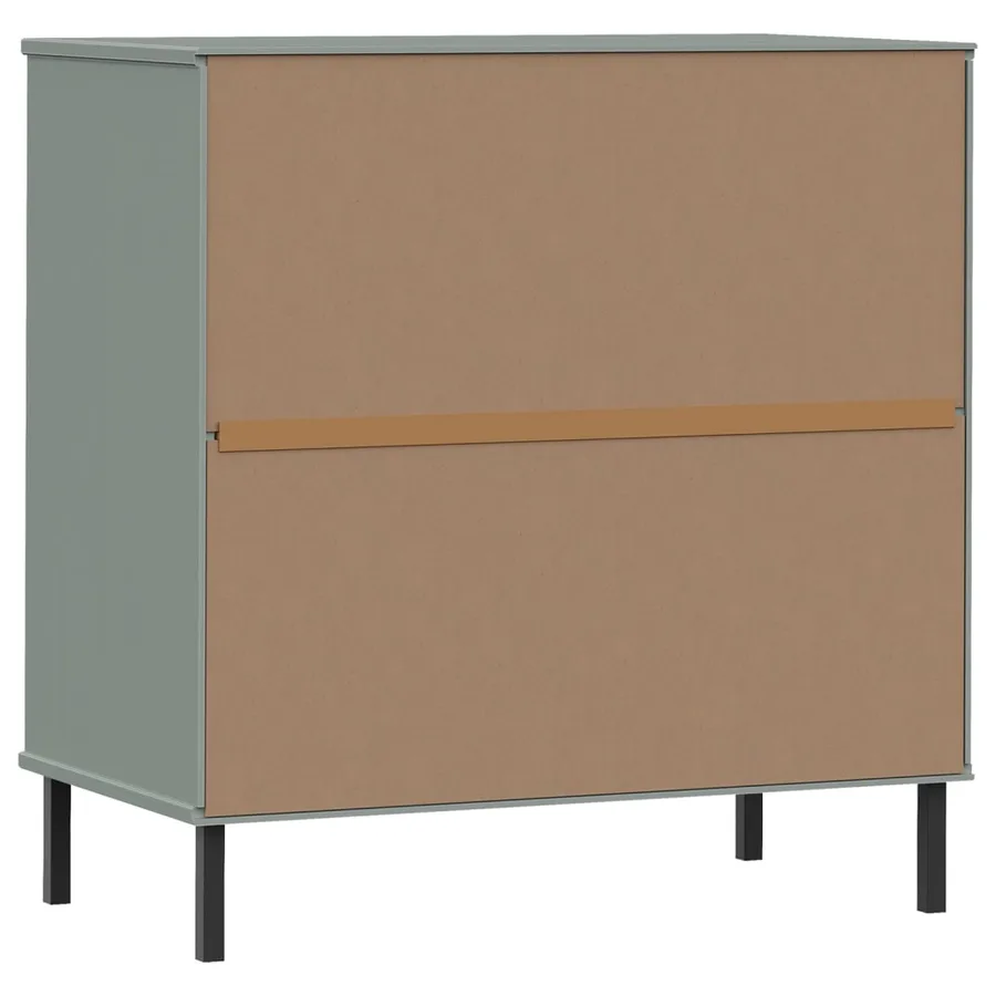 Buffet avec 3 tiroirs Gris 77x40x79,5 cm Bois massif OSLO - 7