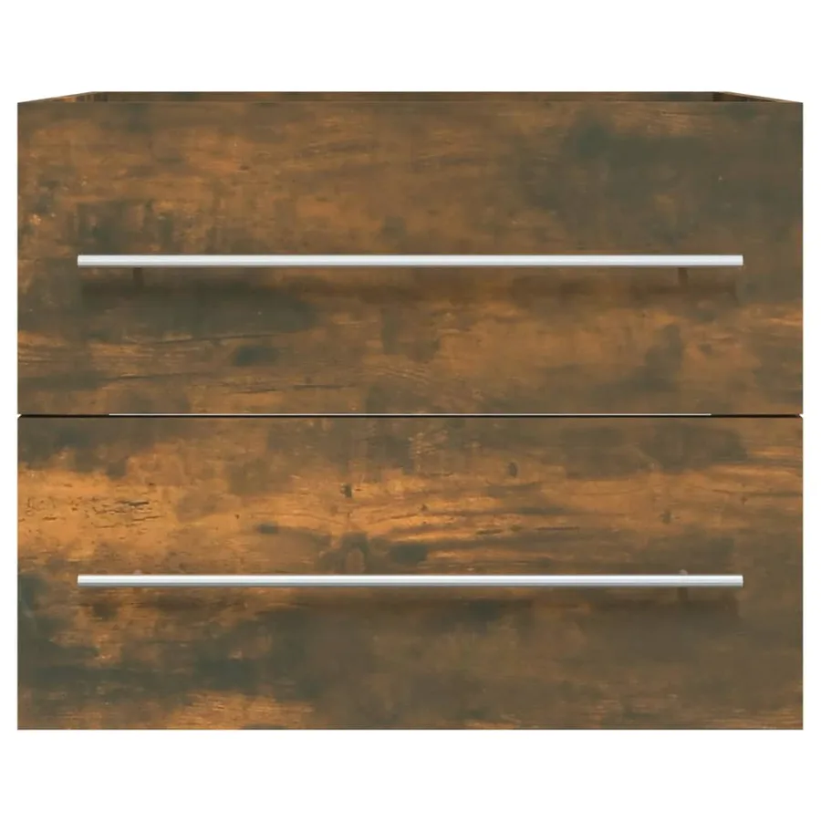 Armoire de lavabo Chêne fumé 60x38,5x48 cm Bois d'ingénierie - 3
