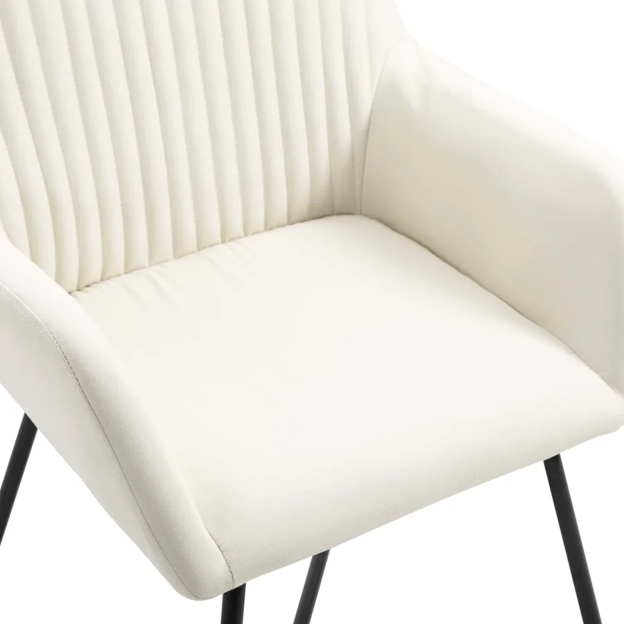 Chaises à manger lot de 4 crème tissu - 6