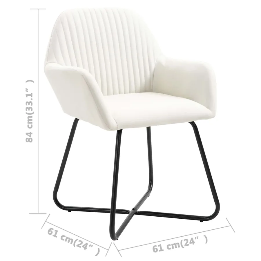 Chaises à manger lot de 4 crème tissu - 8