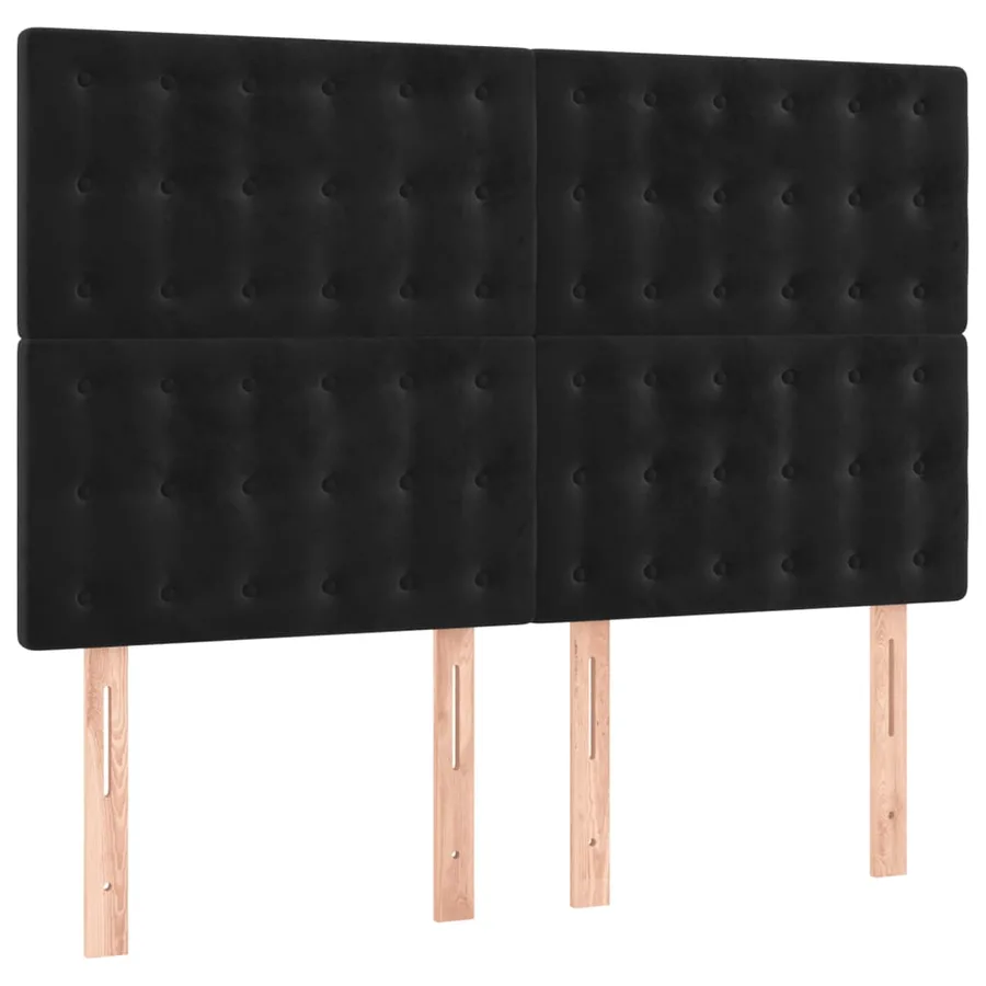 Sommier à lattes de lit avec matelas Noir 140x200 cm Velours - 6