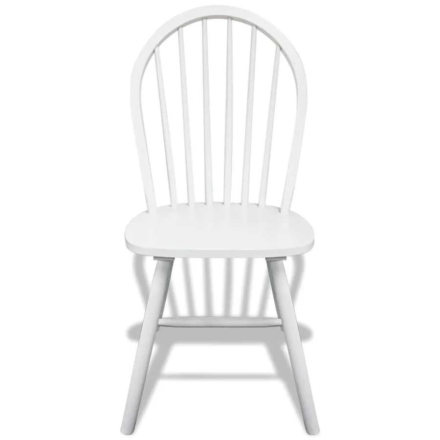 Chaises à manger lot de 6 blanc bois d'hévéa solide - 3