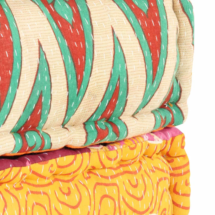 Pouf 60x70x36 cm Patchwork Tissu - 7