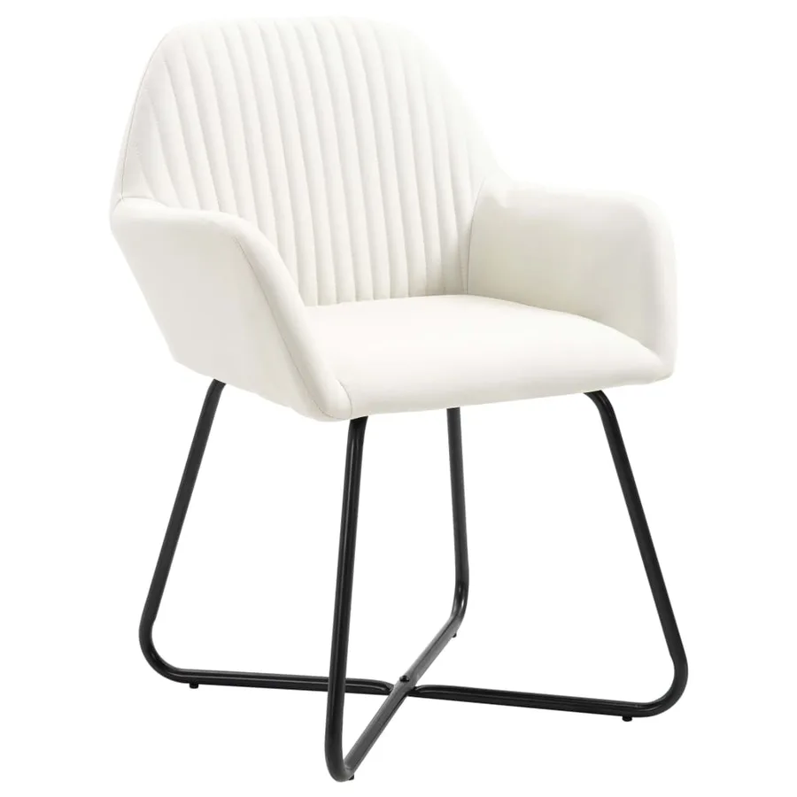 Chaises à manger lot de 2 crème tissu - 2