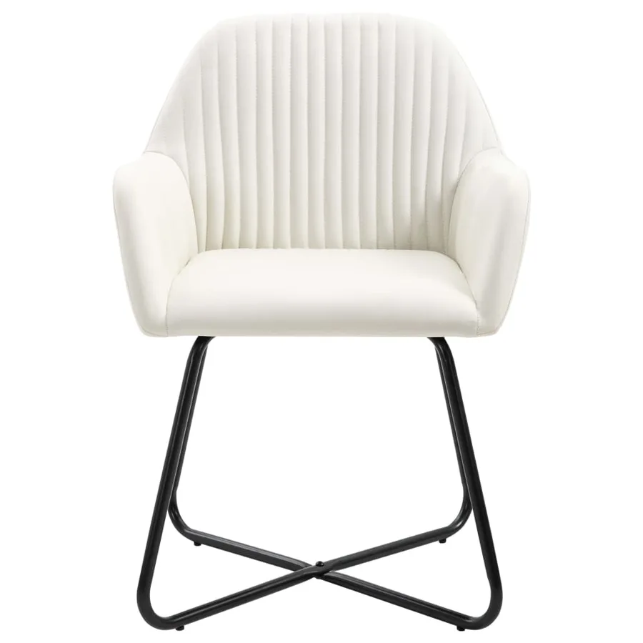 Chaises à manger lot de 2 crème tissu - 3